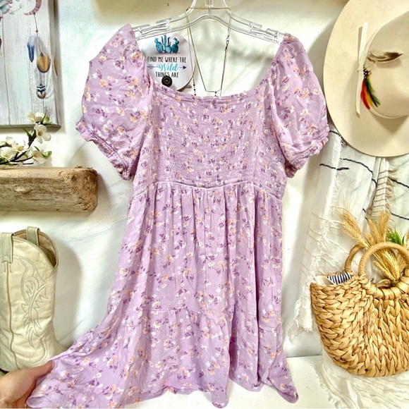 Lavender Fields boho sweet floral blouse w prairie shabby chic vibe - Picture 12 of 16